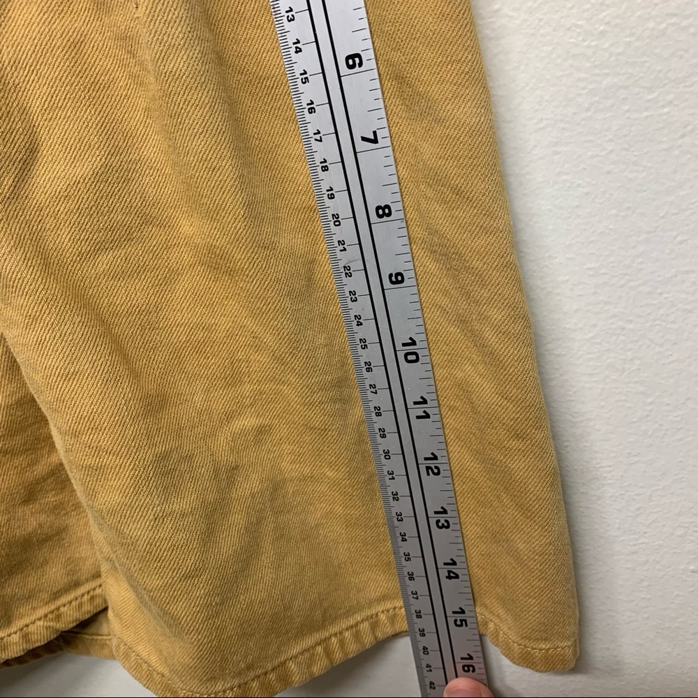 Free People Mustard Yellow Button-Side Denim Pinafore Jumper - Picture 11 of 11